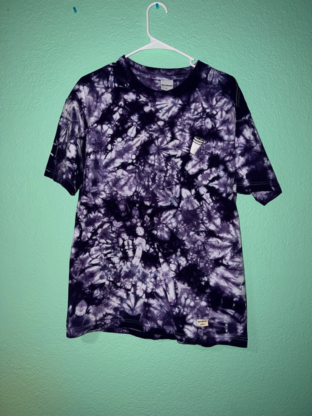 40s & Shorties Tie-Dye Short Sleeve T-Shirt - Purple and White